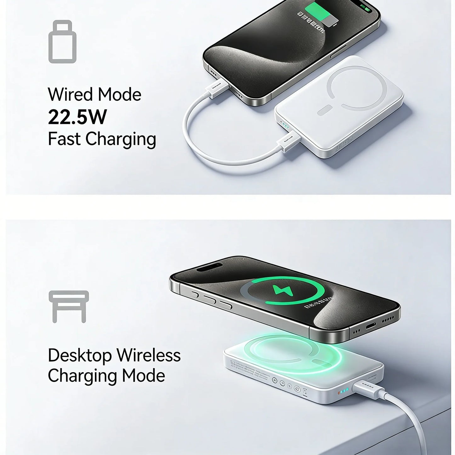 Baseus Ultra Slim 10000Mah Magnetic Battery Pack , 22.5W Wireless Power Bank Mini Chargerfast Charging