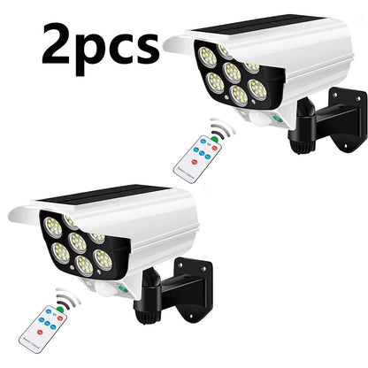 Outdoor Motion Sensor Solar Lights 2000 Lumens 77LED Solar Motion Sensor LED Light Outdoor Camera Wireless Security Floodlights